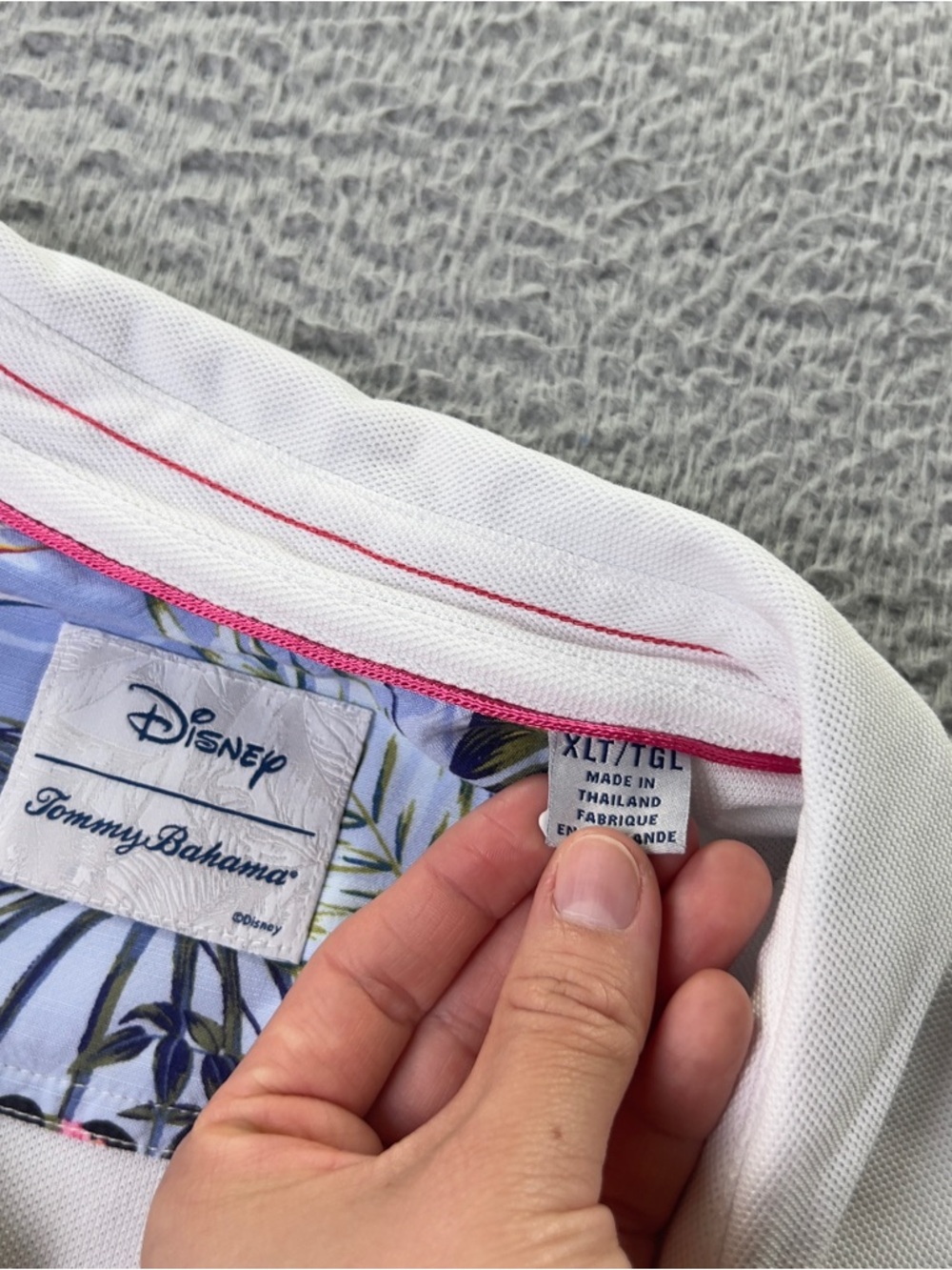 Tommy Bahama Disney Polo Shirt XLT White Mickey Mouse Embroidered Contrast Trim - Picture 7 of 13